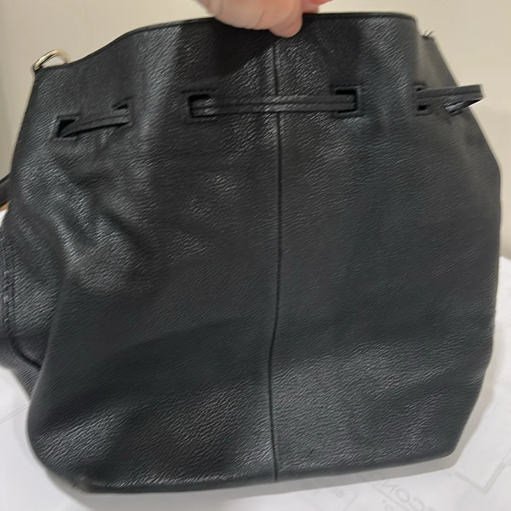 Kate Spade Black and Gold Leather Shoulder Bag with Tassels